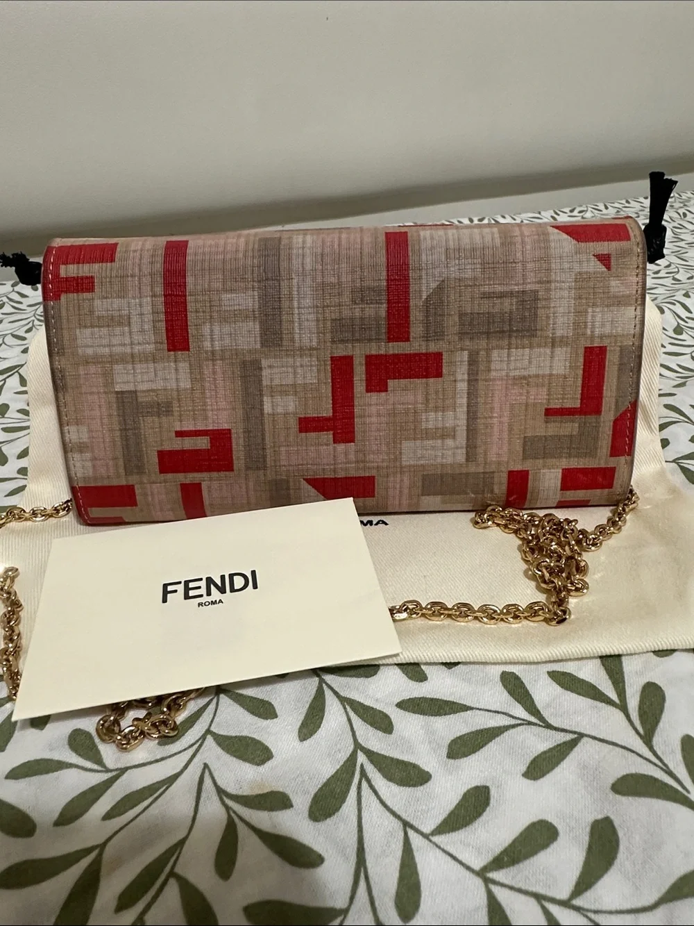Fendi Coated Canvas/PVC Wallet on Chain - Picture 4 of 15
